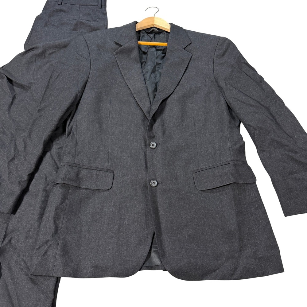 Jos A Bank Mens 40R Gray Wool Cashmere 2 Button Pleated Suit 32x30 Casual Preppy